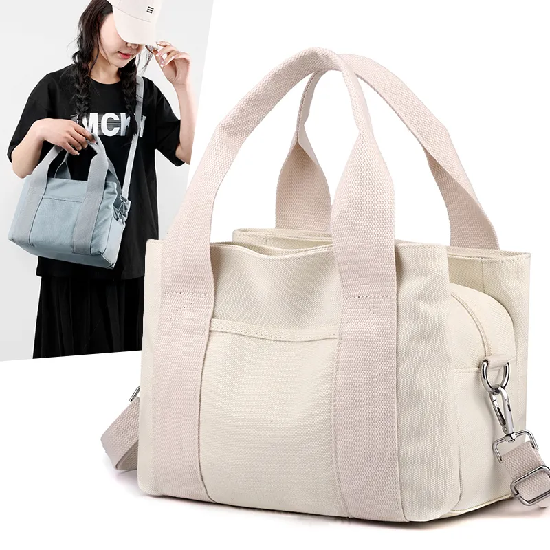Canvas Tote Bag for Women Large Capacity Work Commute Shoulder Crossbody Bag - 1