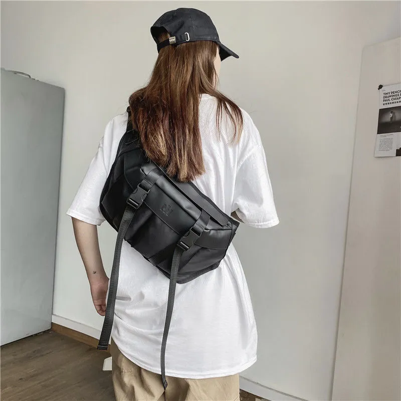 Men's Chest Bag Large Capacity Casual Crossbody Sling Bag Black - 4