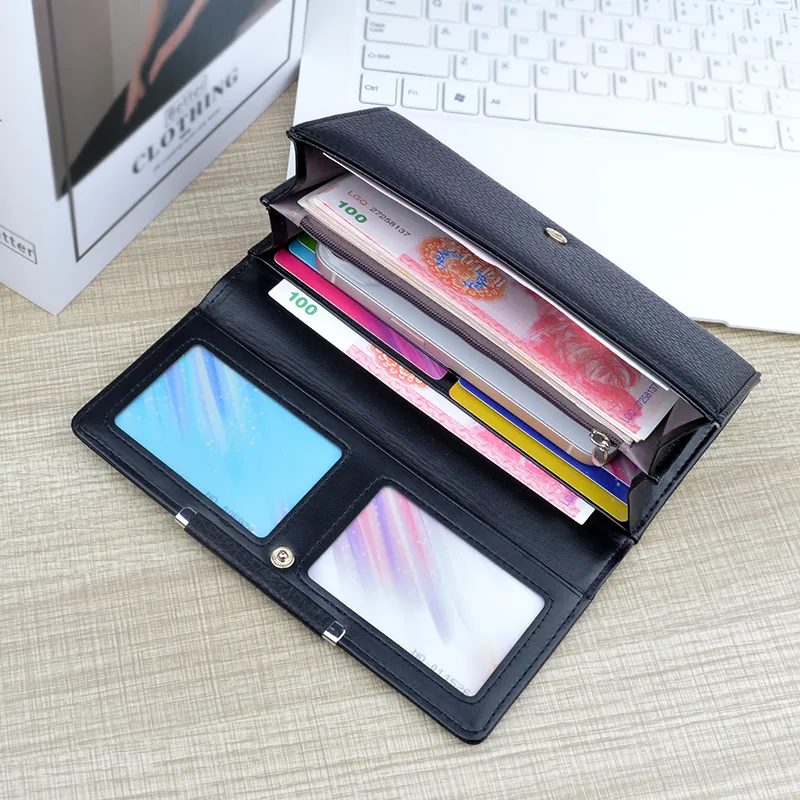 Long Wallets for Women, PU Leather Zip Around Clutch with Large Capacity - 2
