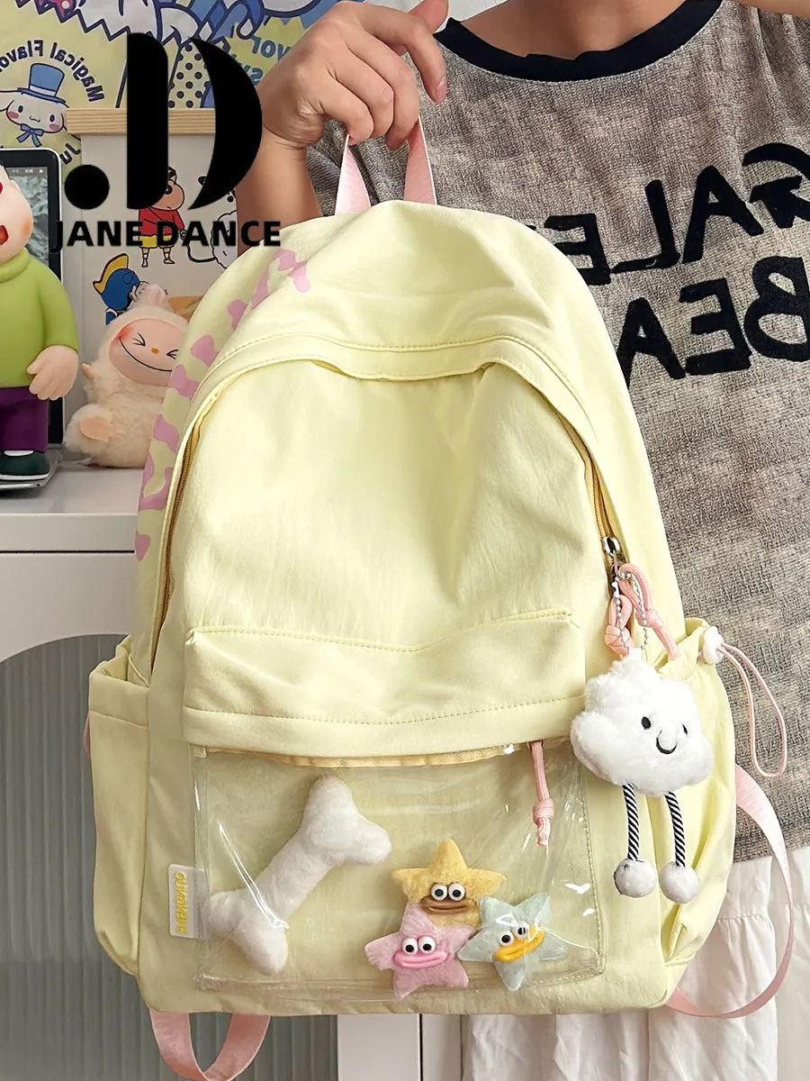 Ins Style Nylon Backpack for Girls, Lightweight College School Bag - 3