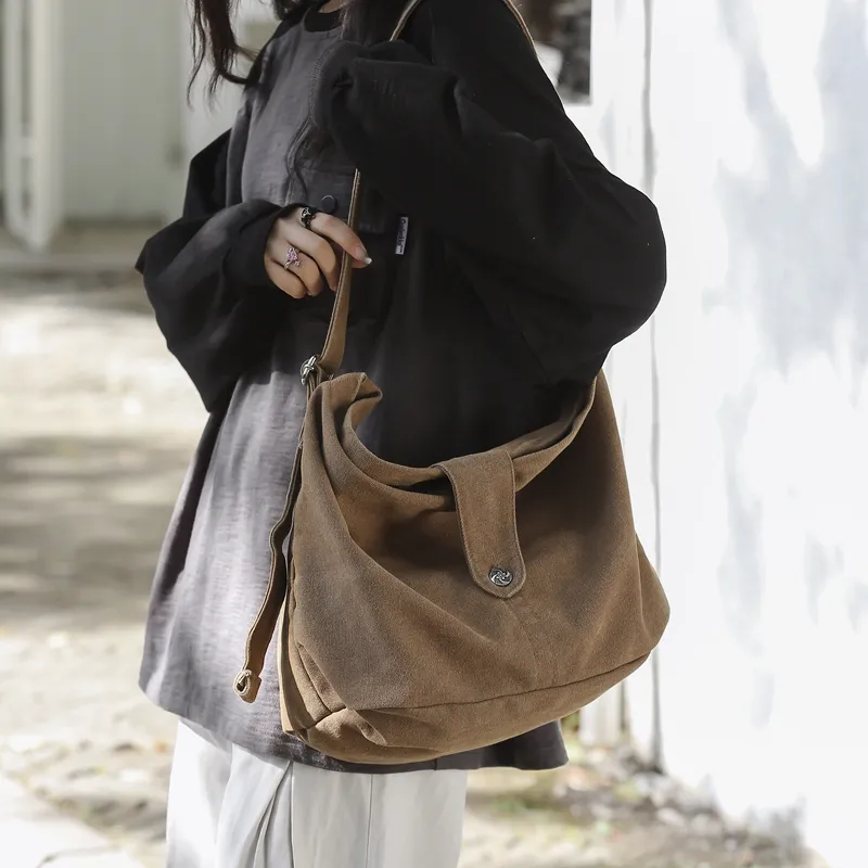 Vintage Canvas Messenger Bag for Men & Women, Large Capacity Crossbody Bag - 2