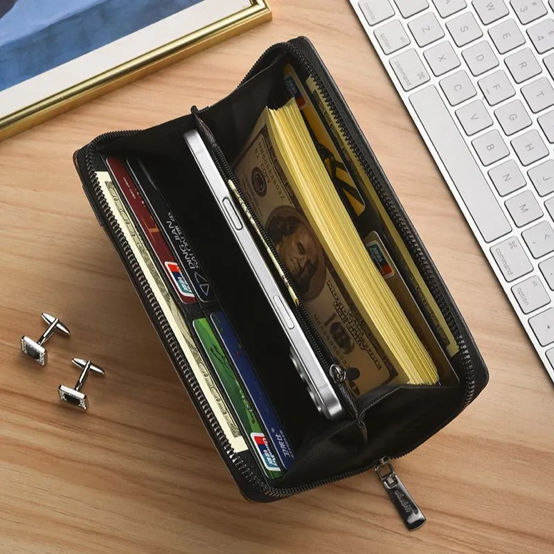 Men's Long Wallet High Capacity Phone Case Multi-functional Business Handbag - 2