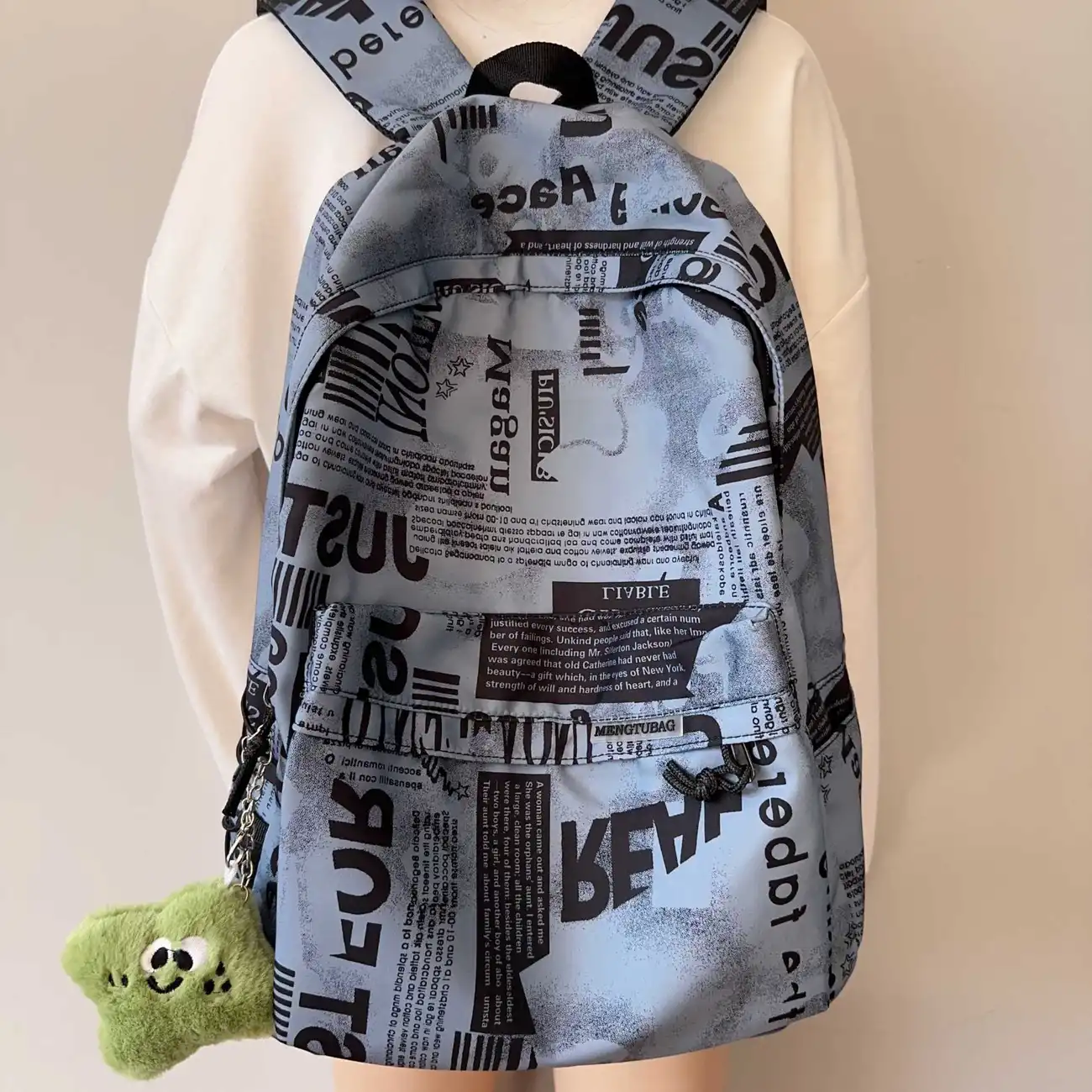 Graffiti Backpack for Boys Large Capacity Hip Hop Style School Bag - 5