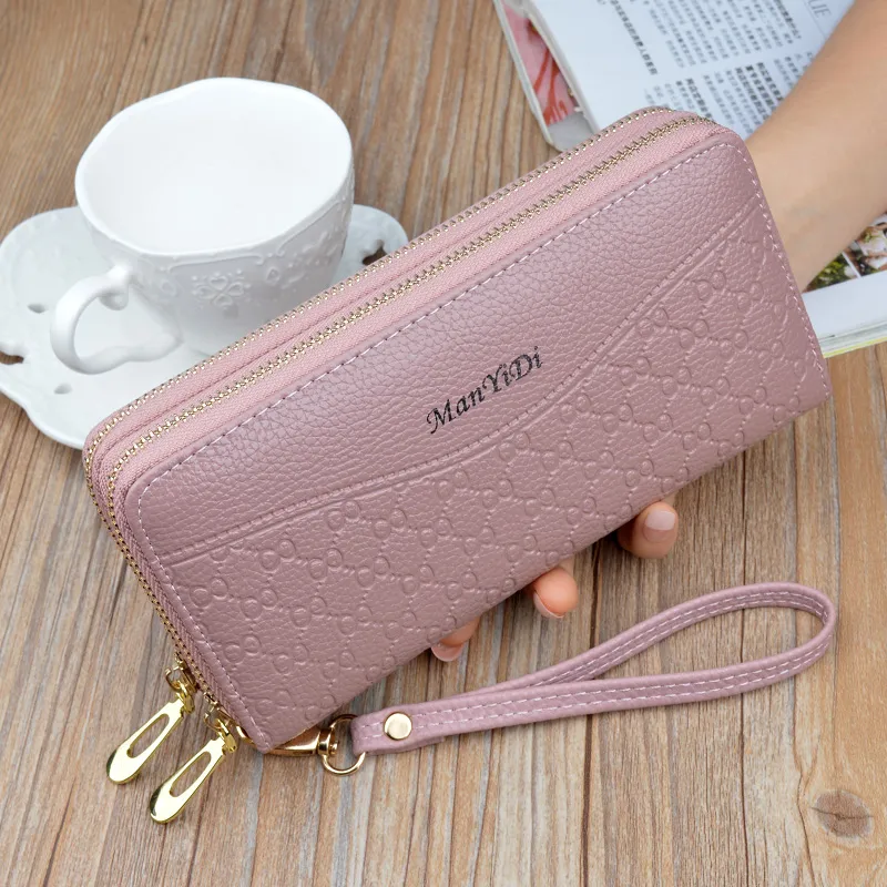 Long Wallet for Women 2025 Large Capacity Double Zip Phone Purse - 2