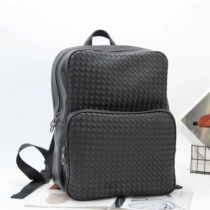 Woven Business Backpack, Large Capacity Laptop Bag for Travel & School - 1