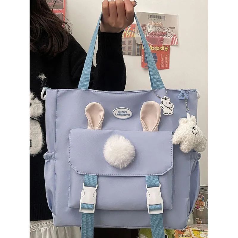 Japanese Style Shoulder Bag for Women, Large Capacity Student Commute Bookbag - 3