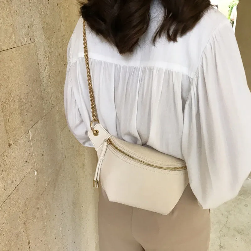 Chain Crossbody Bag for Women 2020 Fashion PU Sling Waist Bag - 2