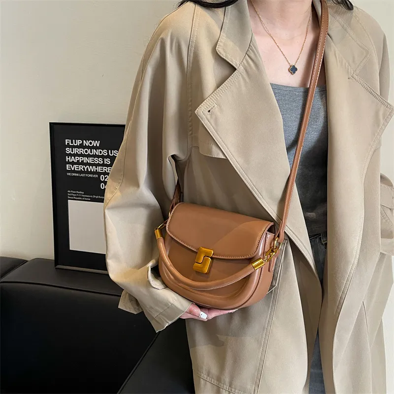 Saddle Bag 2025 New Retro Shoulder Bag for Women, Minimalist PU Leather Purse - 5