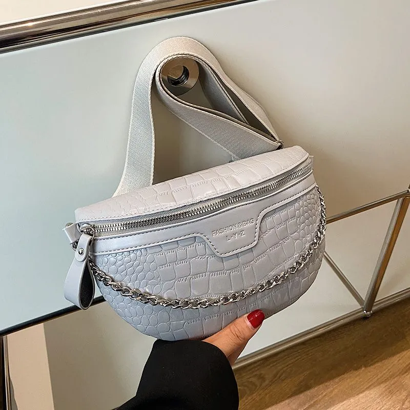 Stylish Crocodile Embossed Sling Bag 2024 - Versatile Waist & Shoulder Crossbody - 5