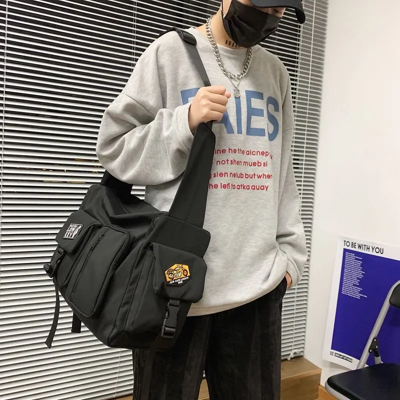 Men's Crossbody Bag, Japanese Style Student Backpack, Large Capacity - 4