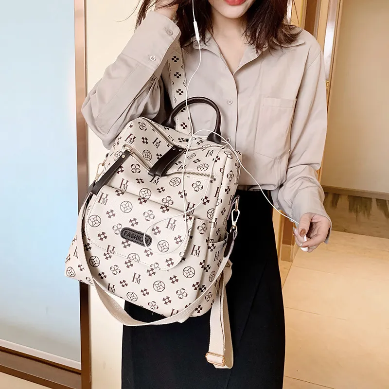 Women's Backpack 2025 Fashion Soft Leather Rucksack Large Capacity - 2