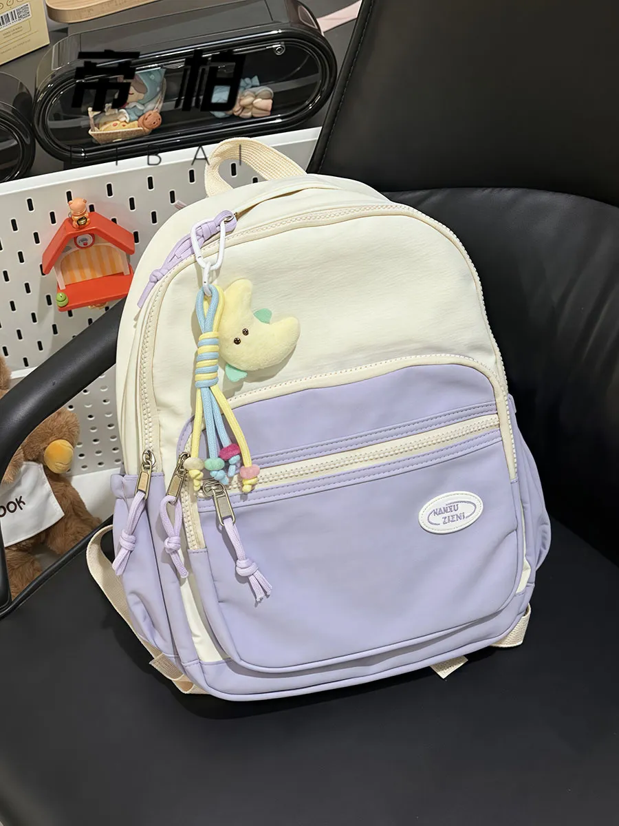 Ins School Backpack for Girls Large Capacity Casual College Rucksack - 4
