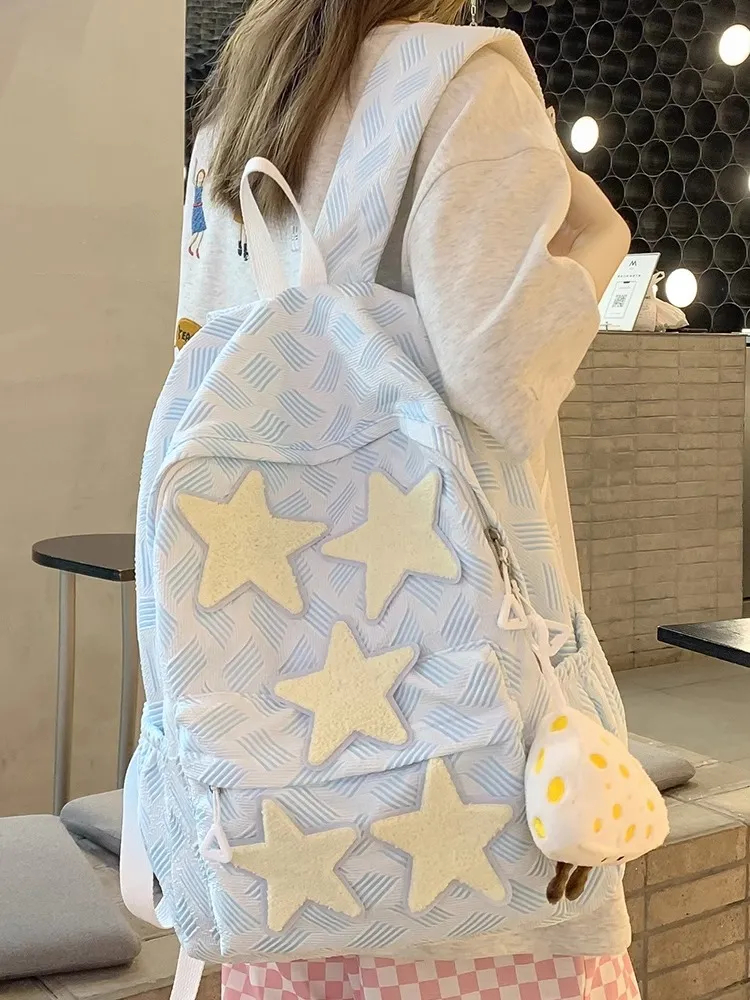Stars Backpack for Women 2025 New Cute Korean School Bag College - 3
