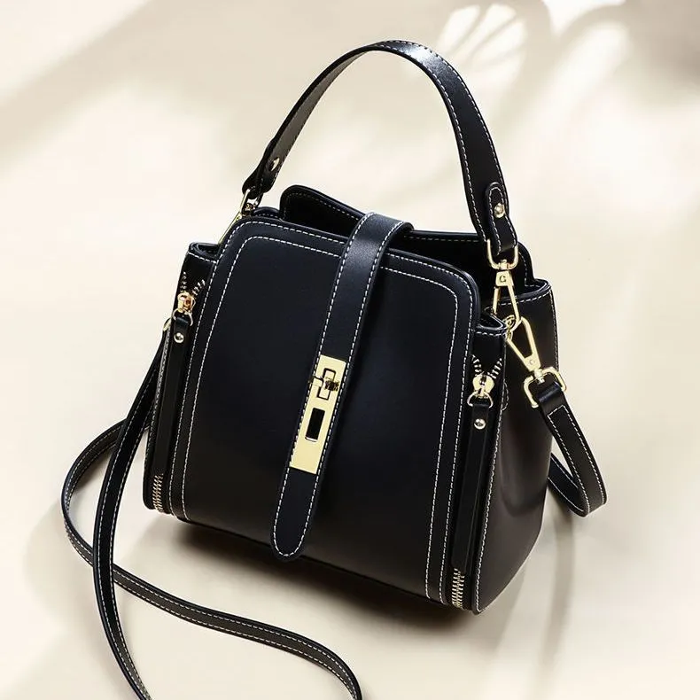 Bucket Bag Women 2025 New Fashion PU Leather Shoulder Crossbody Bag - 1
