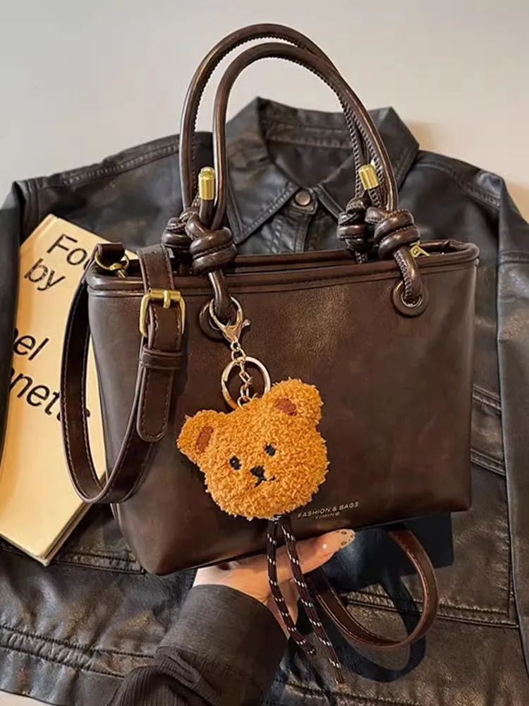 Bucket Bag Women 2025 Fashion Shoulder Bag Minimalist PU Leather Tote - 3