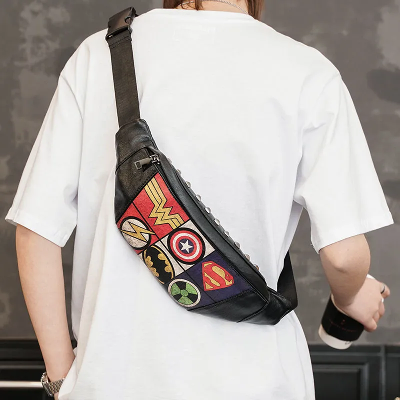 Trendy Chest Bag Crossbody Sling Pack with Pattern for Men - 2