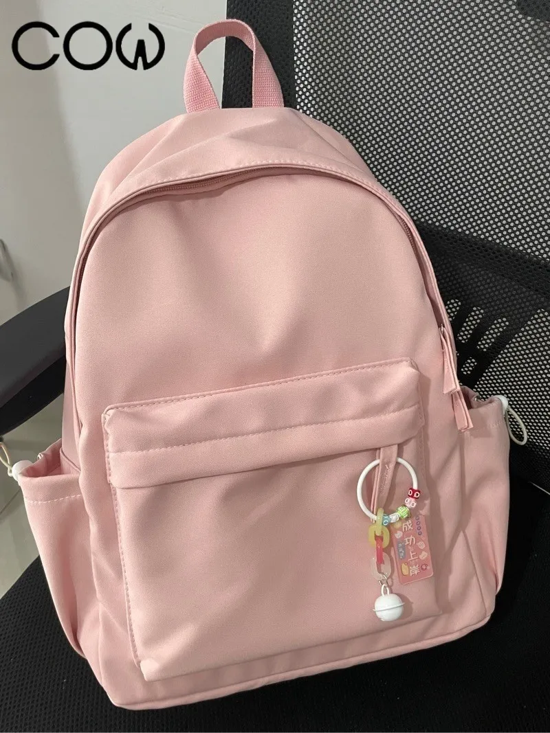 Women's Backpack Minimalist Solid Color School Bag for Teen Girls College - 3