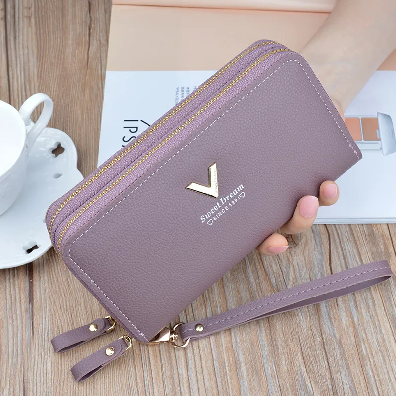 Women's Long Zip Wallet Large Capacity Phone Case Multi Card Slots - 5