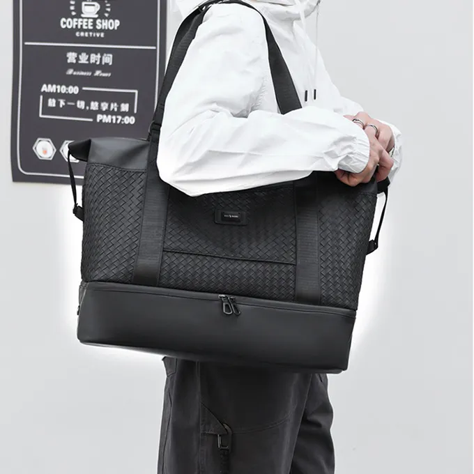 2025 Men's Waterproof Woven Tote Bag, Gym Bag, Travel Shoulder Bag - 2