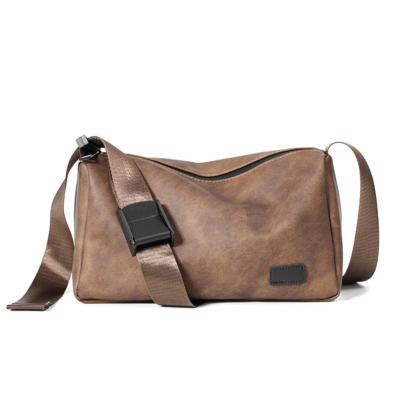 2022 Retro Messenger Bag Men's PU Crossbody Bag with Studs - 5