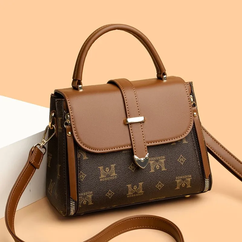 Small Crossbody Bag 2025 New Floral Print PU Tote Shoulder Bag for Women - 1
