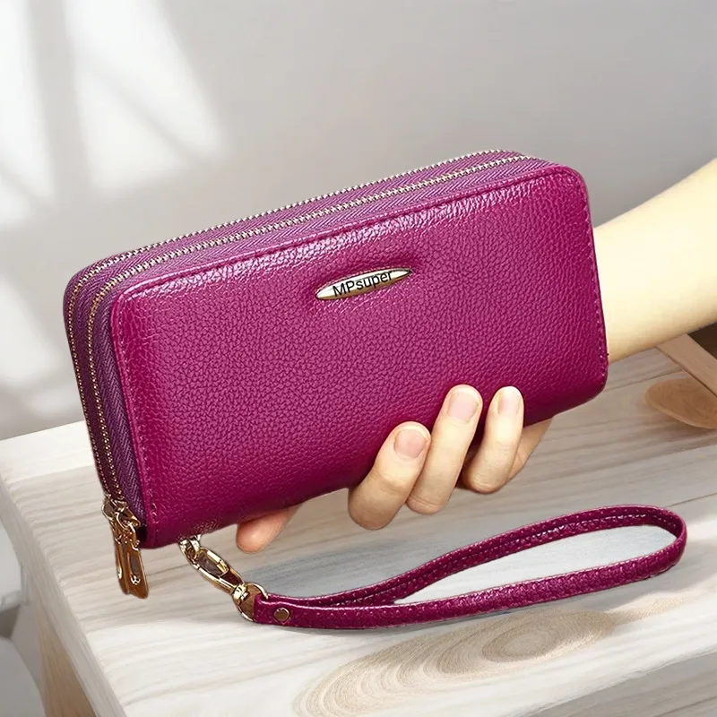 Double Zipper Wallets for Women Large Capacity Long Zip Around Coin Purse - 3