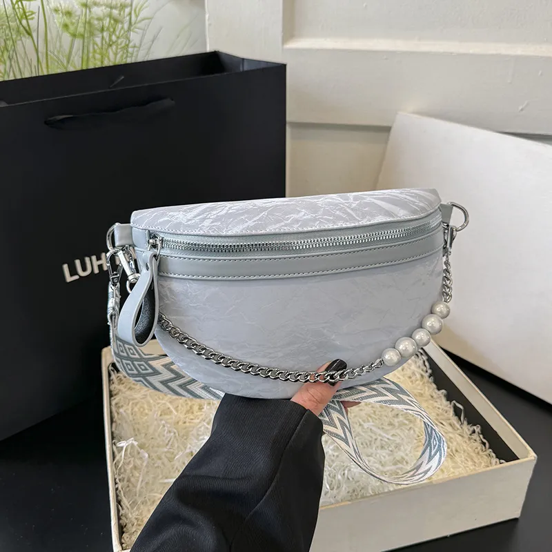 Trendy Waist Bag 2024: PU Crossbody Sling Bag for Women with Chain - 1