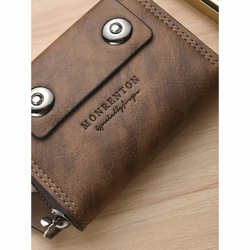 2025 Men's Zipper Card Holder Multi Slot RFID Blocking Wallet Organizer - 1