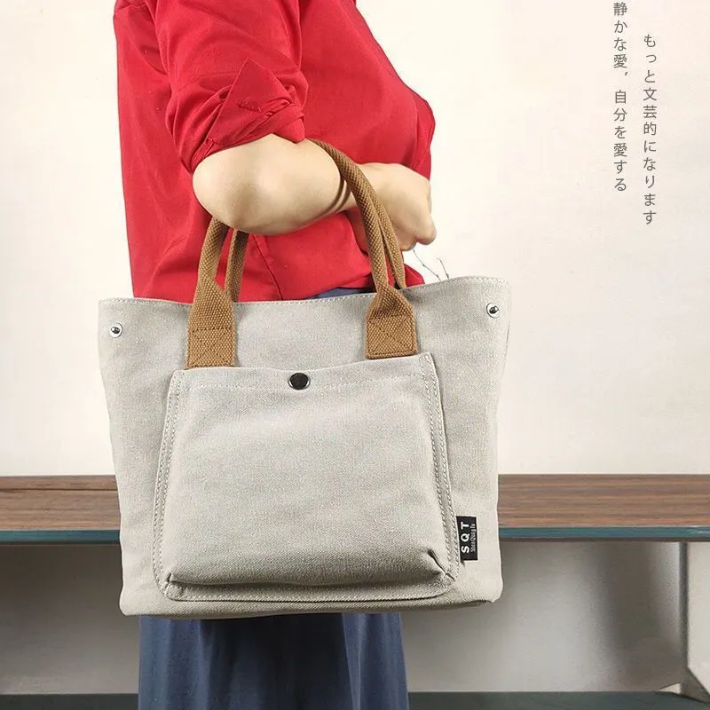 Canvas Tote Bag for Women, Fashionable Handbag with Zipper Closure - 5