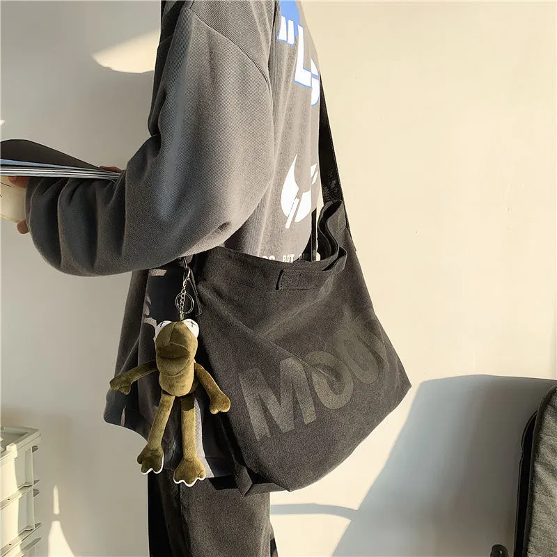 Canvas Messenger Bag for Men Large Capacity Daypack Casual Student - 2