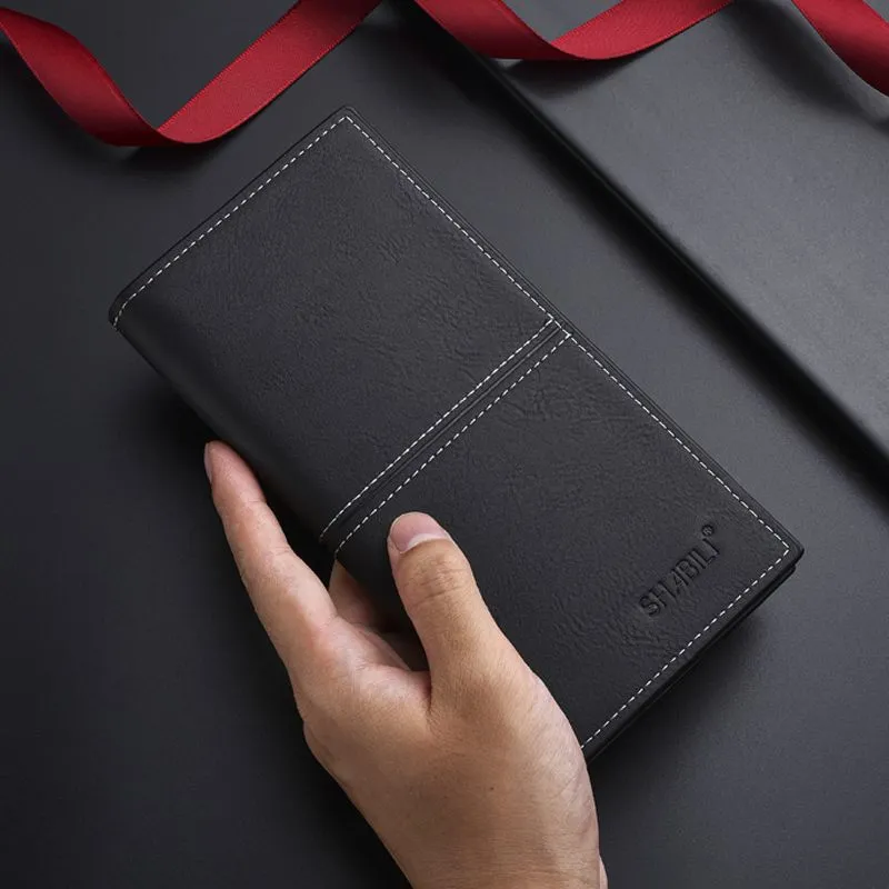 2025 Men's Long Wallet Ins Style Luxury Business Leather Card Holder - 5
