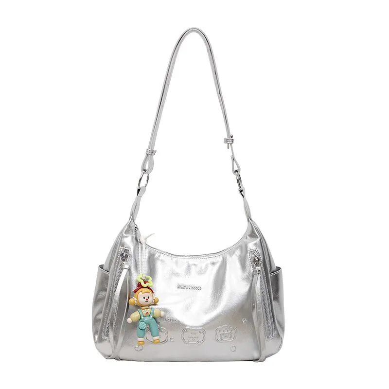 Crossbody Bag 2025 Fashion Minimalist PU Shoulder Bag with Free Strap Charm - 5