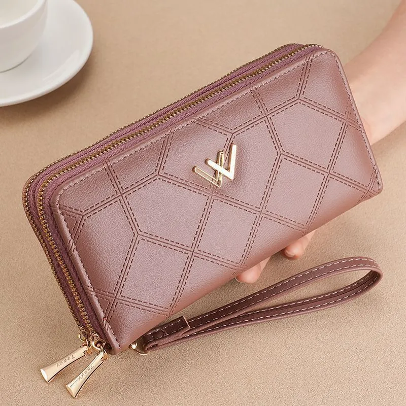 Women's Wallets 2025 Long Zip Double Layer Quilted Fashion Clutch - 3