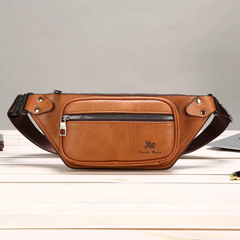 Men's Outdoor Waist Pack Ultra Lightweight Chest Bag PU Multi-functional Travel Sports - 2