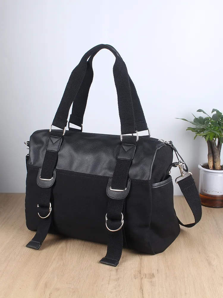 Men's Canvas Messenger Bag Large Capacity Crossbody Shoulder Bag - 3