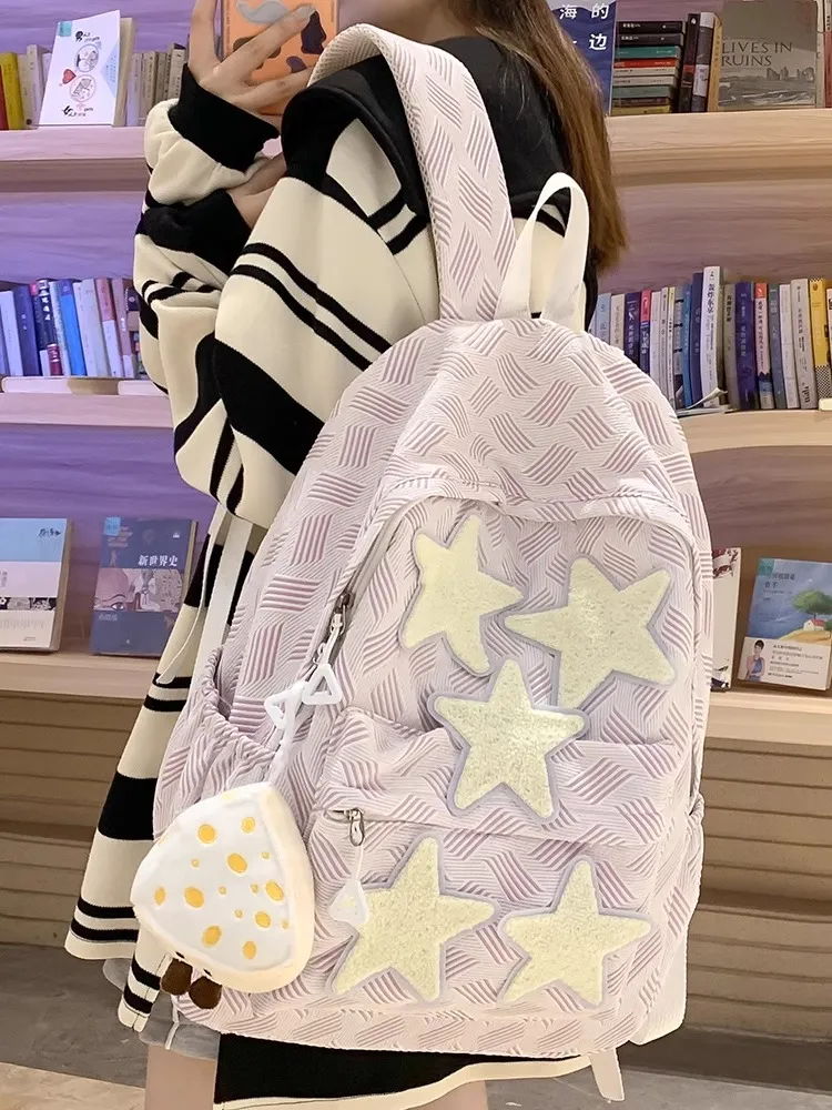 Stars Backpack for Women 2025 New Cute Korean School Bag College - 4