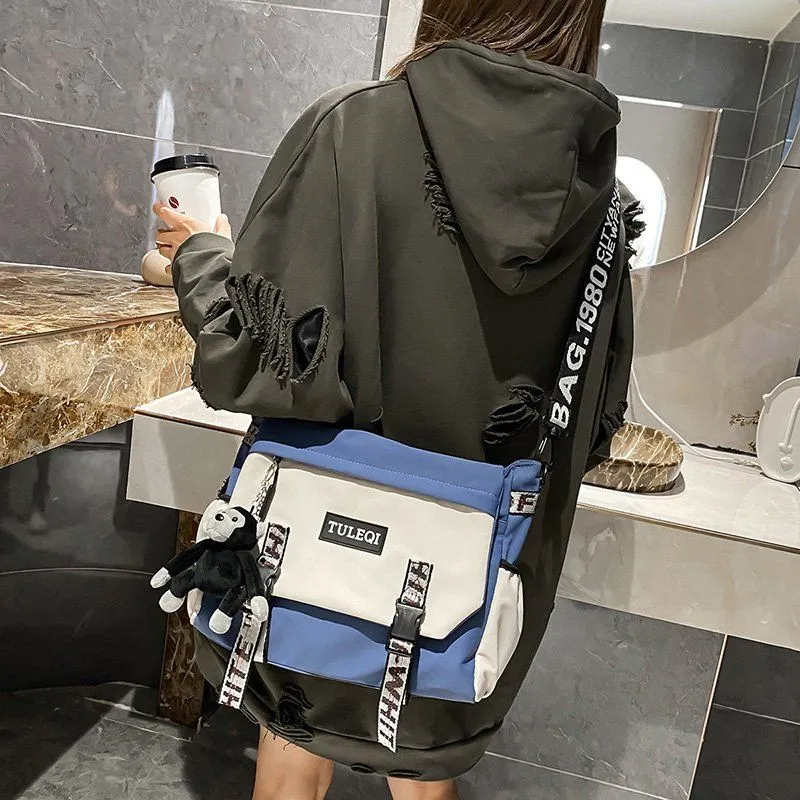 Men's Canvas Crossbody Bag - Japanese Style Workwear Messenger Bag - 4