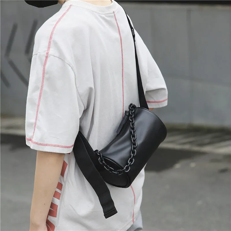 2020 Trendy Small Bucket Bag Crossbody Unisex PU Minimalist Style - 3