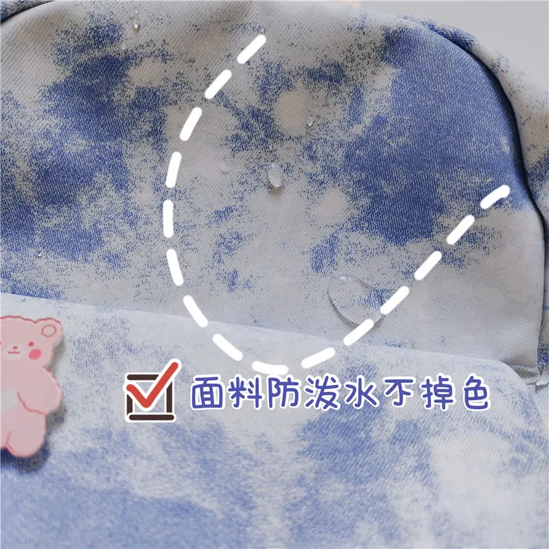 Ins Style Tie-Dye Backpack, College Fashion Mini Rucksack for Women - 3