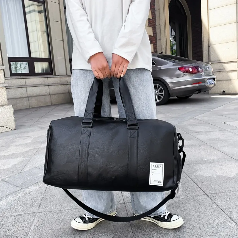 Shoe Compartment Large Gym Bag Travel Bag, Men's Casual Tote - 5