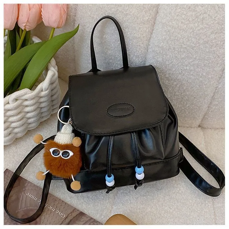 Stylish Shoulder Bag 2025 Retro Splicing PU Crossbody Backpack - 1