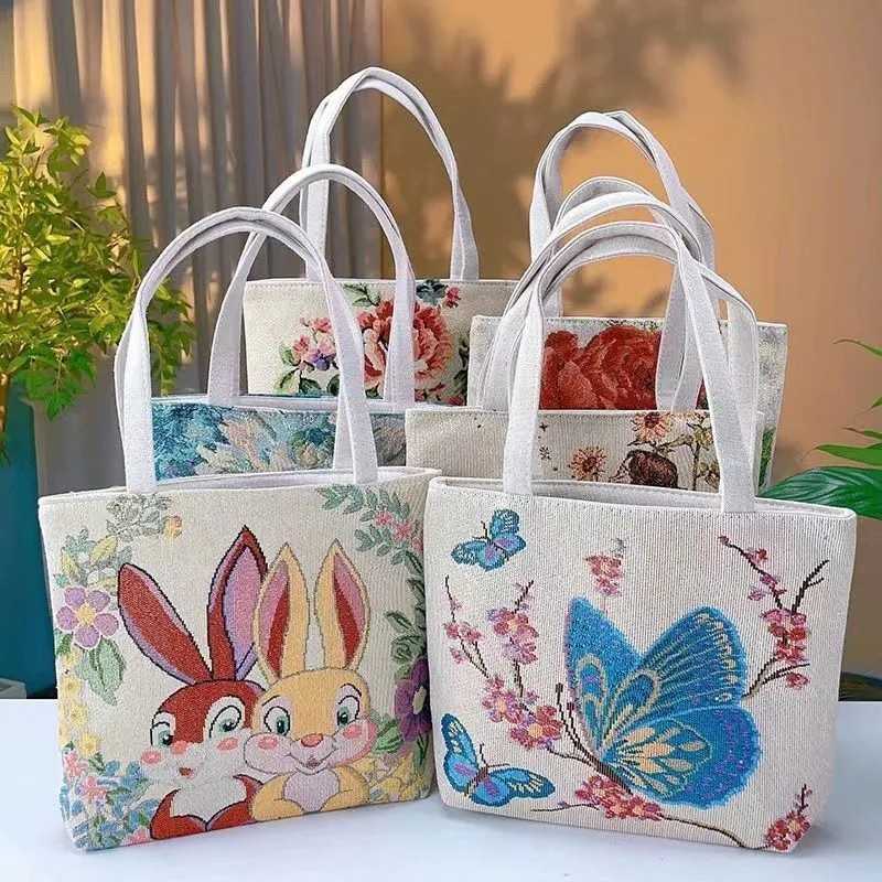 Double Sided Canvas Tote Bag with Embroidery, Durable & Stylish Handbag - 1