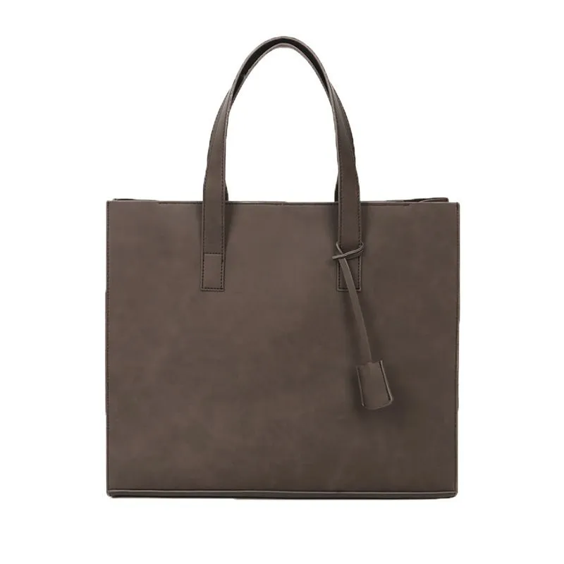 Men's Leather Tote Bag Crossbody Shoulder Bag Business Briefcase - 5