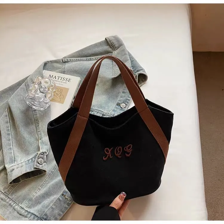 Canvas Tote Bag 2025 Work Commute Retro Shoulder Bag - 4
