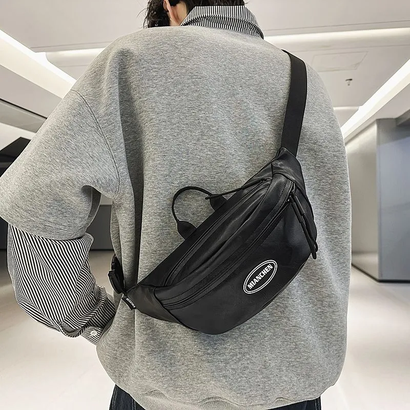 PU Leather Waist Bag for Men & Women, Sporty Crossbody Sling Backpack - 2
