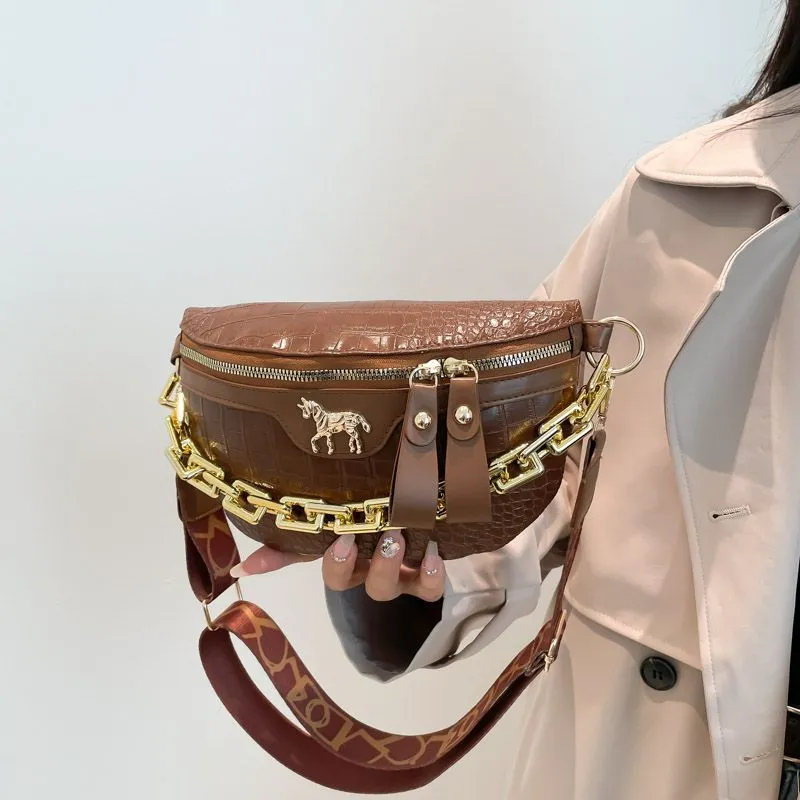 Crossbody Bag for Women 2025 Trendy Waist Bag with Embossing - 3