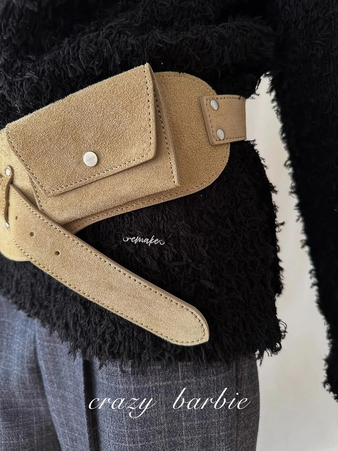 Faux Suede Waist Belt for Women 2025, Strap Bag with Alloy Buckle - 5