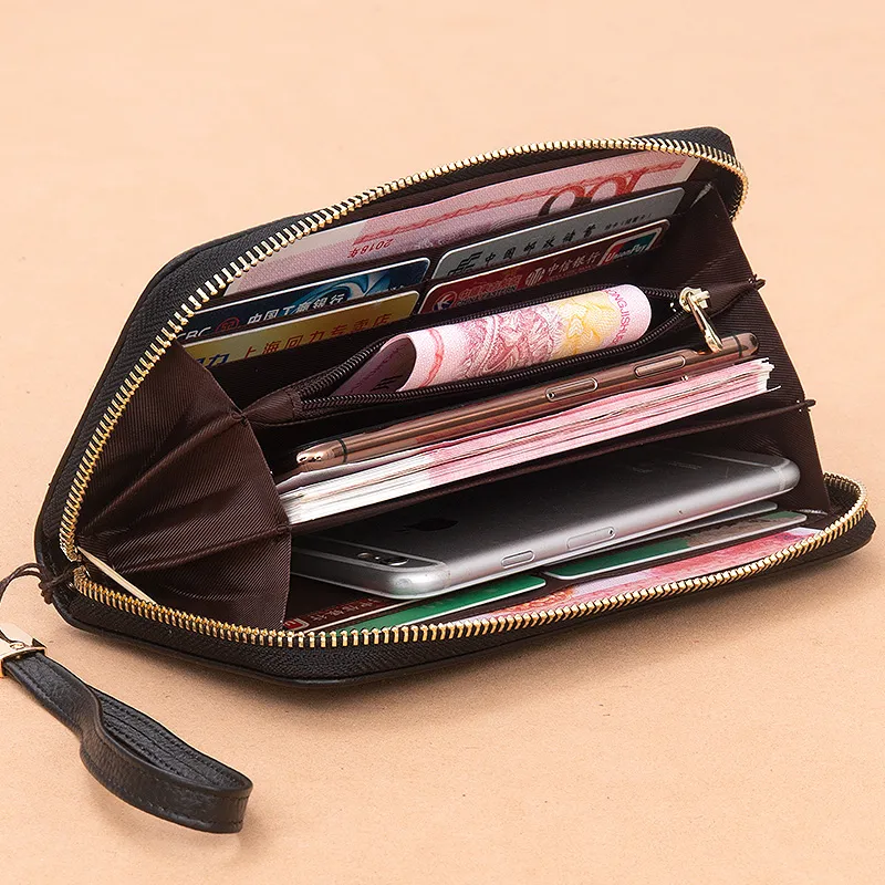 Genuine Leather Long Wallet for Women 2025 Large Capacity Zip Around Clutch - 5