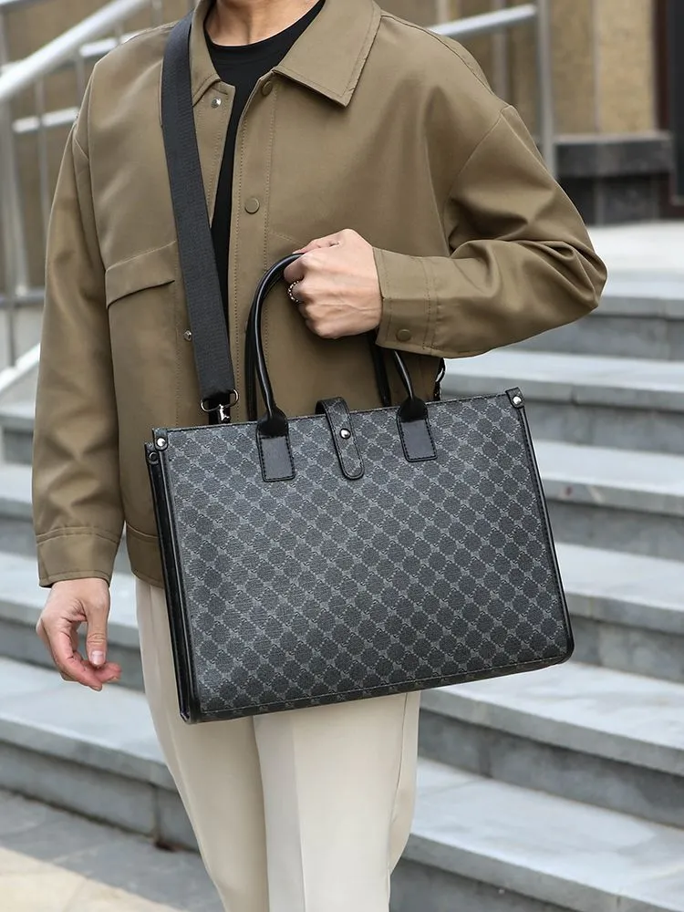 Men's Briefcase Large Capacity Shoulder Bag Business Laptop Bag - 2