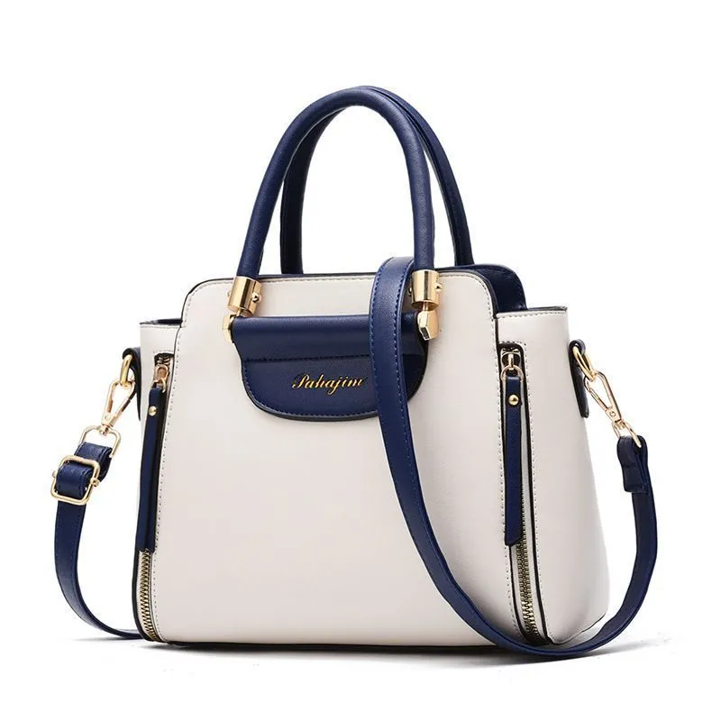 Smile Face Small Crossbody Bag, Color Block PU Women's Purse - 4